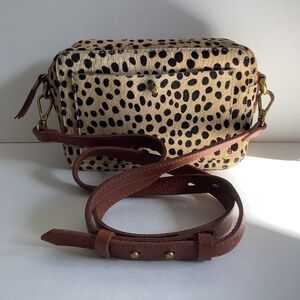 Madewell The Transport Camera Crossbody Bag in Dotted Genuine Calf Hair